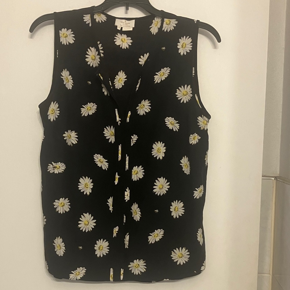 Kate spade daisy+ bee silk blend sleeveless keyhole convertible blouse womens M - Picture 4 of 9
